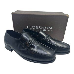 Florsheim Jareth Black Slip On Moc Dress Leather Shoes Mens Size 10eee 12073 EUC